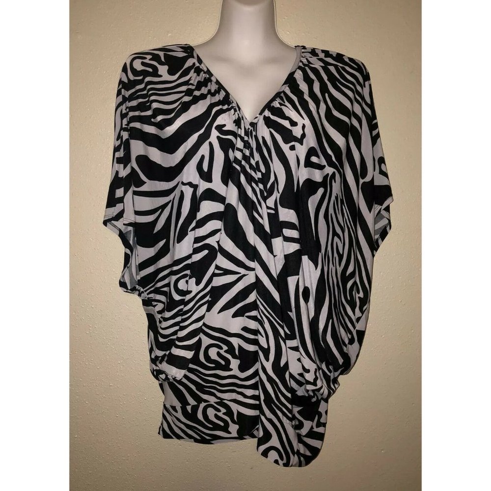 Erica Brooke Super Plus Size 28 Zebra Print Top